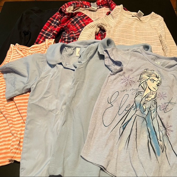 Girls 7 Shirt Bundle Size XS / S Size 5-6 6-7, Long & Short Sleeve, Collared - Picture 1 of 9